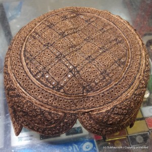 Brown Light Weight Jamali / Saeedabad Cap / Topi (Hand Made) MKC-421